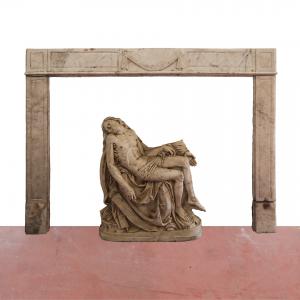 Antiker Marmorkamin, 164x114 cm hoch. Epoche 1800.